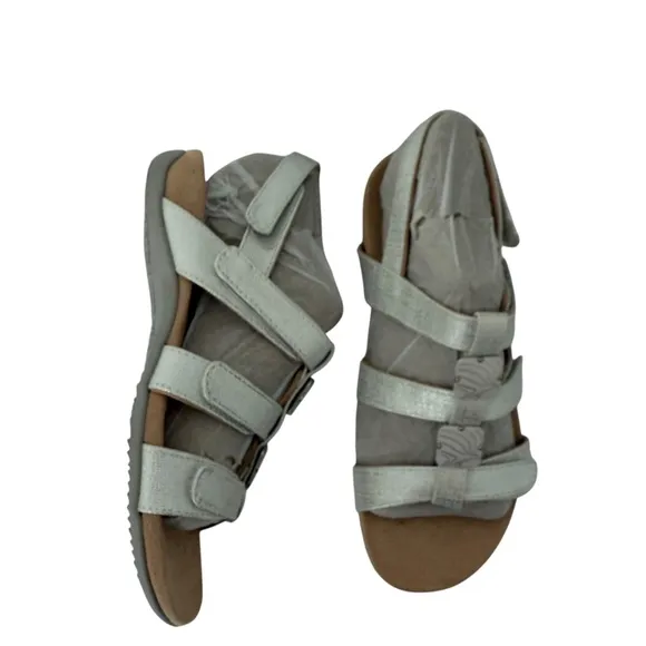 Vionic Women's Silver Adjustable Back Strap Walking Sandals Size 8 NEW