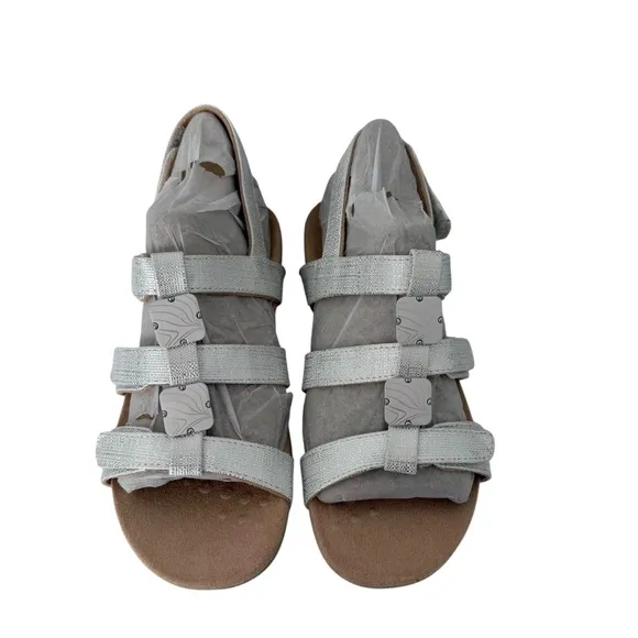 Vionic Women's Silver Adjustable Back Strap Walking Sandals Size 8 NEW