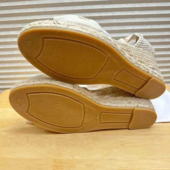 VISCATA Tossa Canvas Beige Ankle Strap Espadrille Sandals 36 EU/US 5.5-6 NEW