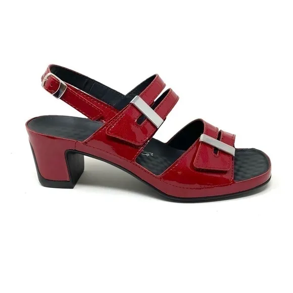 Vital 0506 Patent leather slingback dress sandals red