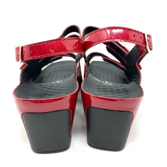 Vital 0506 Patent leather slingback dress sandals red
