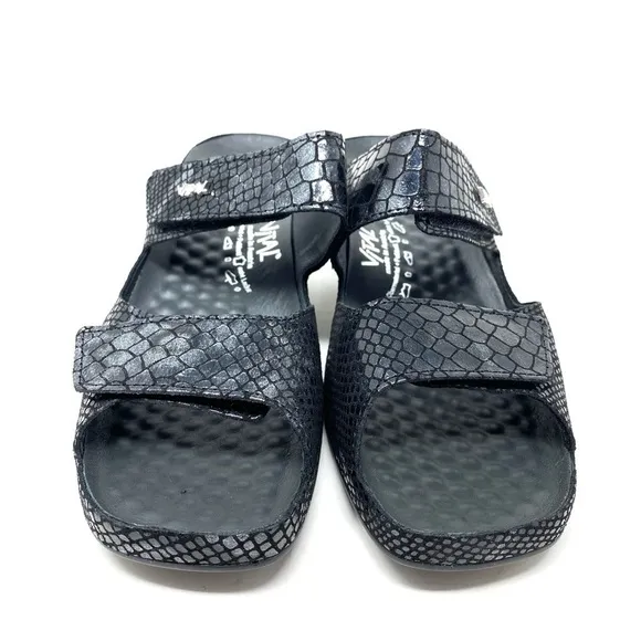 Vital 0520 Joy Snake Schwarz Comfort Mule Sandals