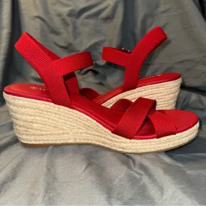 VIVAIA Sally Ruby Red Espadrille Wedge Sandals, Women’s Size 9 (EU 40), NWOT