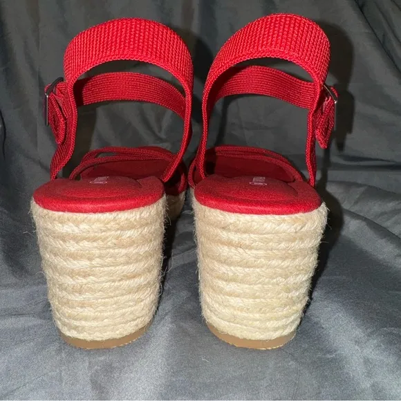 VIVAIA Sally Ruby Red Espadrille Wedge Sandals, Women’s Size 9 (EU 40), NWOT