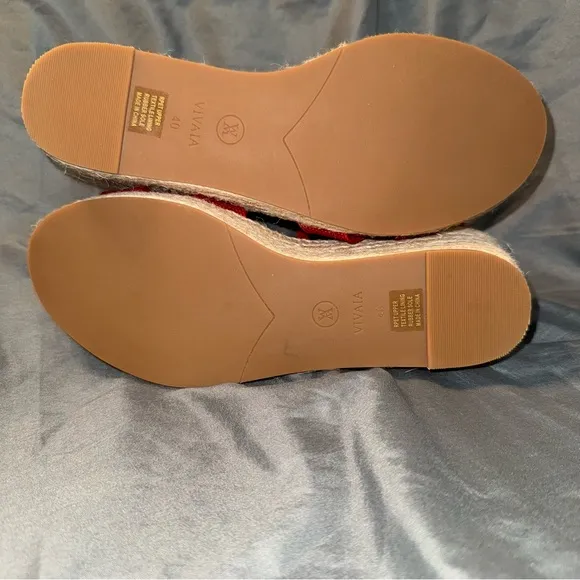 VIVAIA Sally Ruby Red Espadrille Wedge Sandals, Women’s Size 9 (EU 40), NWOT
