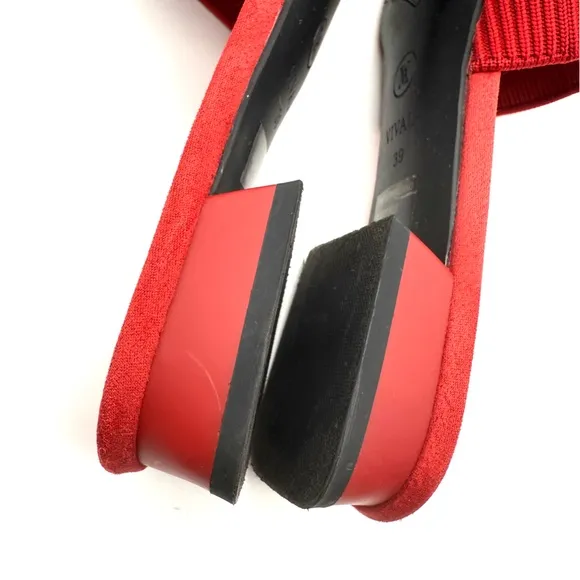 Vivaia Yaffa Pointed-Toe Knot Sandals Ruby Red EU 39 US 8