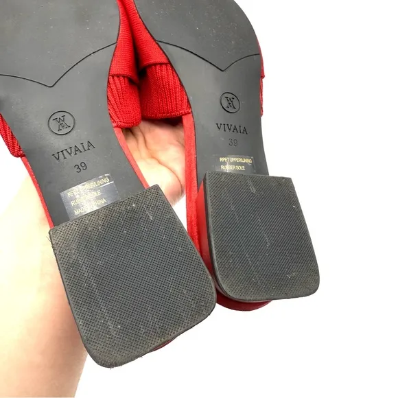 Vivaia Yaffa Pointed-Toe Knot Sandals Ruby Red EU 39 US 8