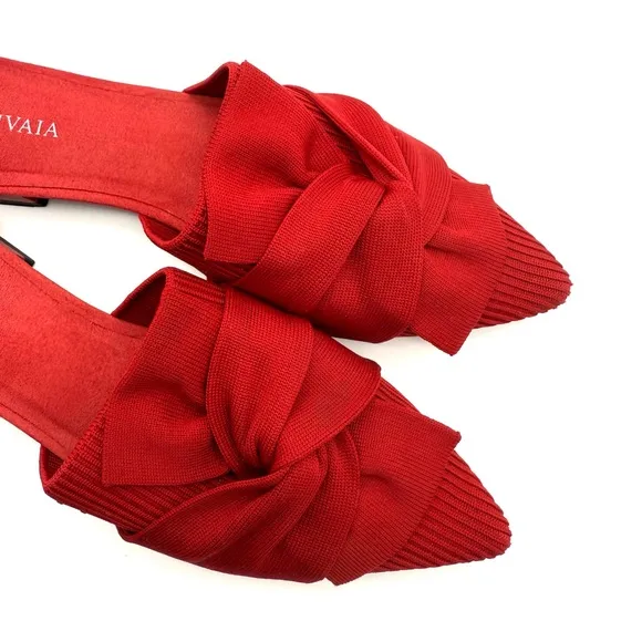 Vivaia Yaffa Pointed-Toe Knot Sandals Ruby Red EU 39 US 8