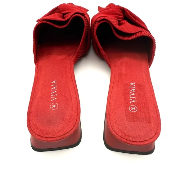 Vivaia Yaffa Pointed-Toe Knot Sandals Ruby Red EU 39 US 8