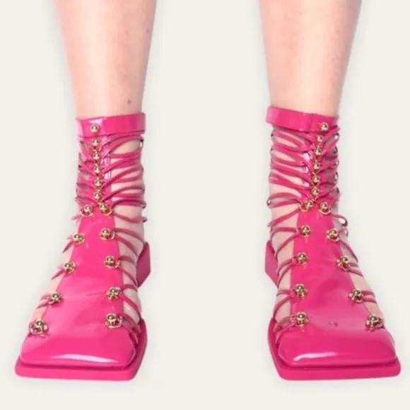 Vivienne Hu New York Leather Studded Cage Sandals