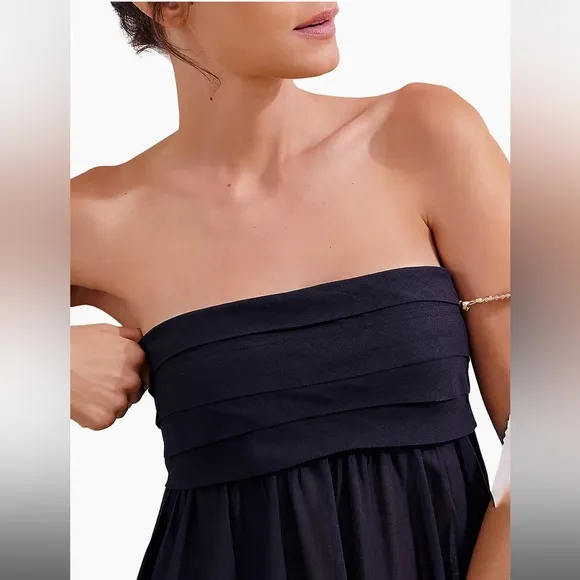 VIX Paula Hermanny Davina Strapless Maxi Dress Black