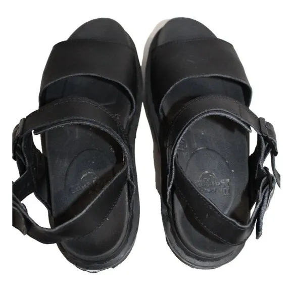 VOSS Black Dr. Martens Buckle closure Leather Soft Wair Sandals Size 39 US 8