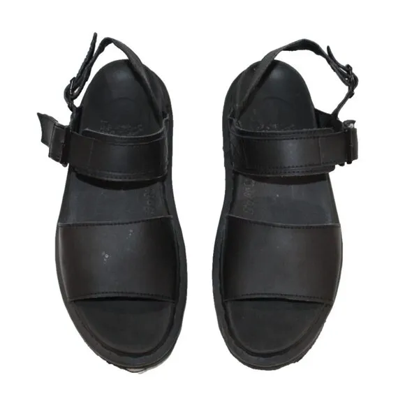 VOSS Black Dr. Martens Buckle closure Leather Soft Wair Sandals Size 39 US 8