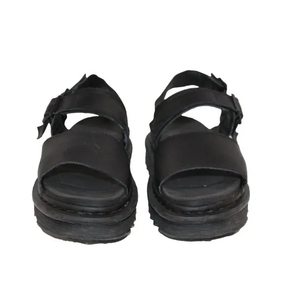 VOSS Black Dr. Martens Buckle closure Leather Soft Wair Sandals Size 39 US 8