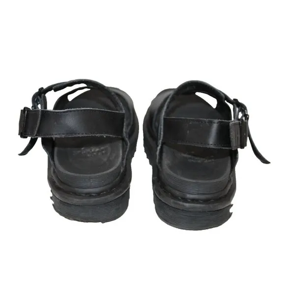 VOSS Black Dr. Martens Buckle closure Leather Soft Wair Sandals Size 39 US 8