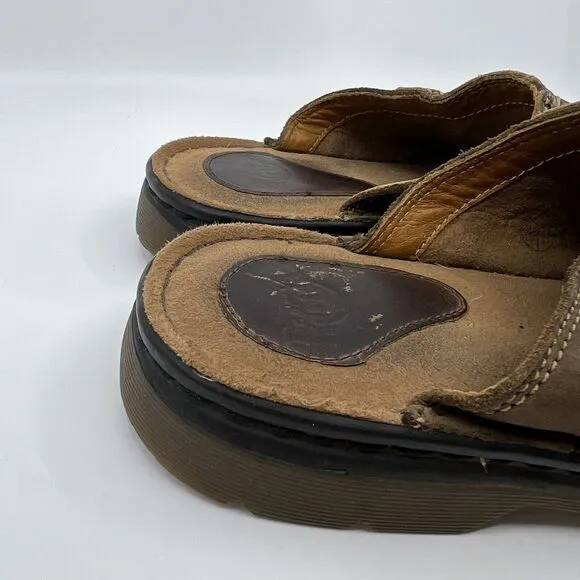 Vtg 90s Dr. Martens Men 7 Slide Sandals Leather Air Cushion sole Y2K‎