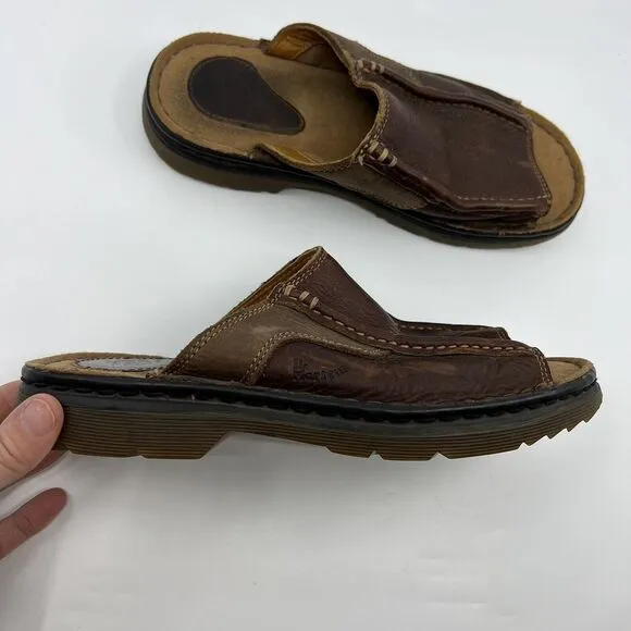 Vtg 90s Dr. Martens Men 7 Slide Sandals Leather Air Cushion sole Y2K‎