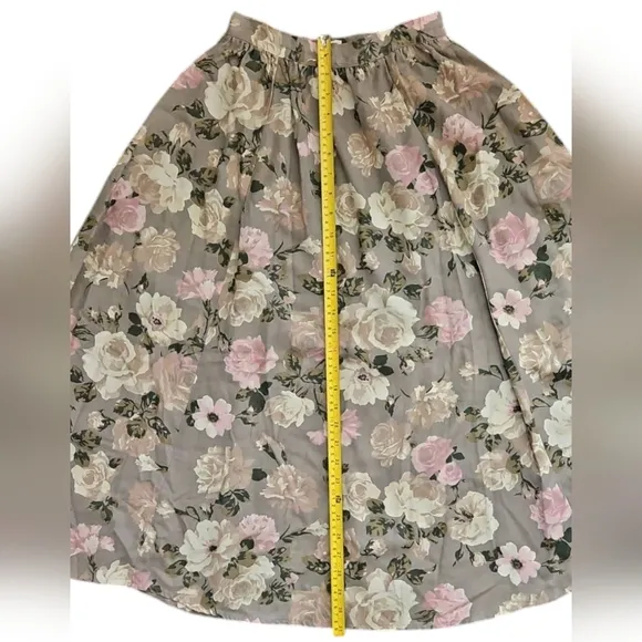 Vtg Scott McClintock 80s/90s Asymmetrical Cream/Pink/Green Midi Skirt