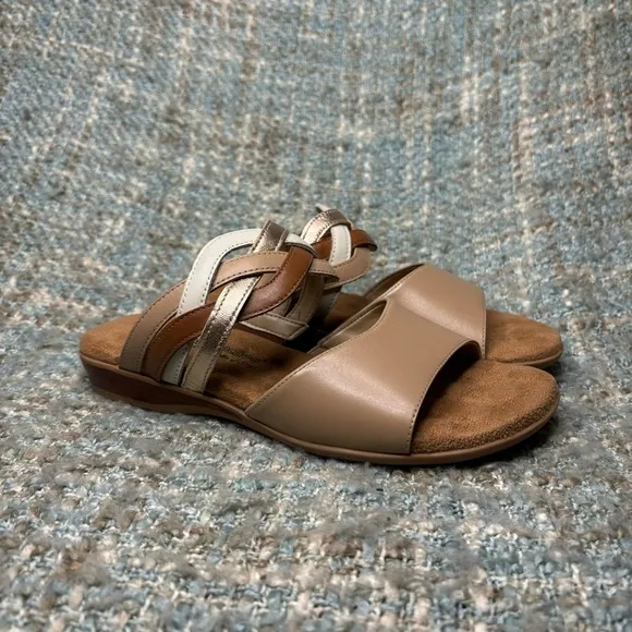 Walking Cradles Cruz Braided Leather Sandals in Neutral Multi (Wide)