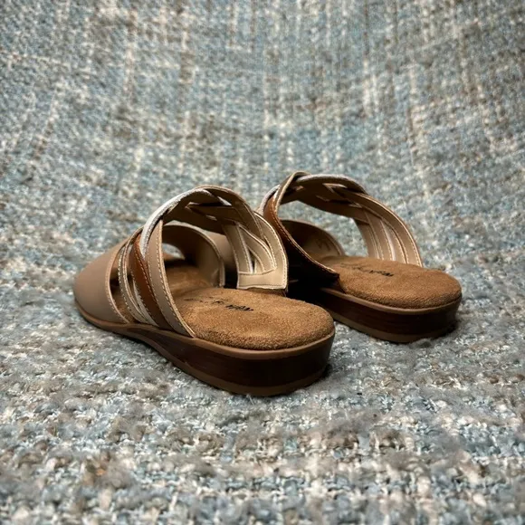Walking Cradles Cruz Braided Leather Sandals in Neutral Multi (Wide)