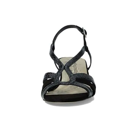 Walking Cradles Leandra Sandals Womens US 6.5 Black Slingback Block Heel ZPO1757
