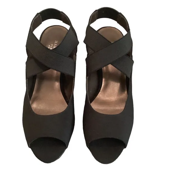 WALKING CRADLES MARK LEMP CLASSICS BOA BLACK KITTEN HEEL SANDALS NWT SZ 6.5