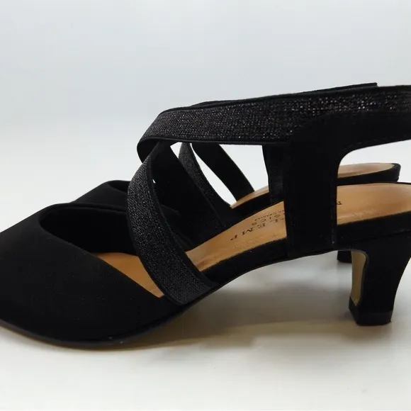 WALKING CRADLES MARK LEMP CLASSICS BOA BLACK KITTEN HEEL SANDALS NWT SZ 6.5