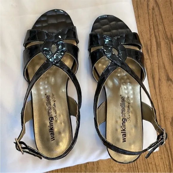Walking Cradles Navy strappy sandals.   New