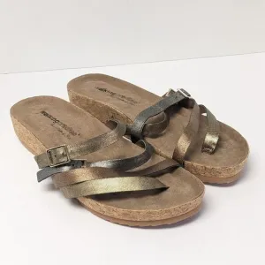 Walking Cradles Penelope Slide Sandals, Metallic Multi, Women's 8 Extra Wide