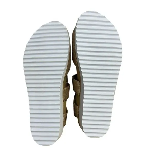 Walking Cradles  Women's Taupe Metallic Huntley Sandals Size 10 WW