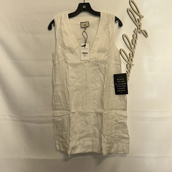 White Linen Melanie Dress