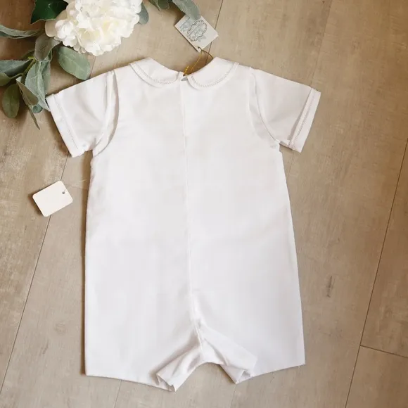 White Smocked Diamond Jon Jon Shortall Feltman Brothers 6/9 Months NWT