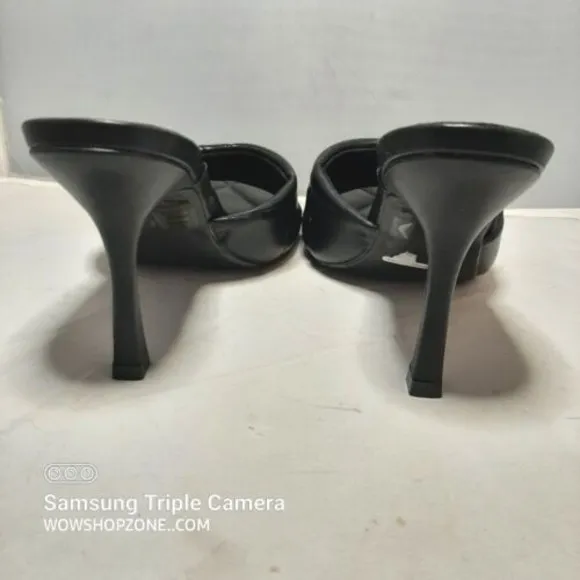 Wild Diva Lounge Womens Size 7.5 High Heel Sandal SlipOn Plush Quilt Style Black