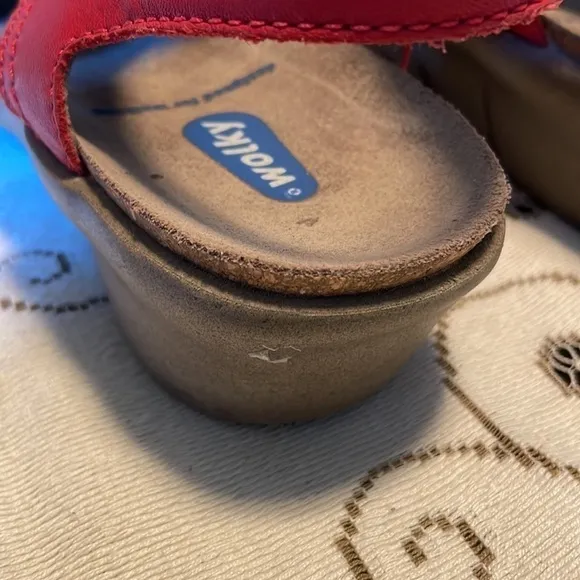 WOLKY Alula RED Made For Walking Sandals Brown Shoe Laces