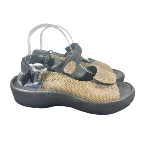 Wolky JEWEL bronze snake embossed Leather Sandals Comfort Walking sSz 39 us 8