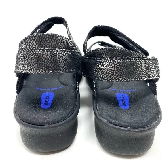Wolky Pichu Caviar Leather Black comfort sandals