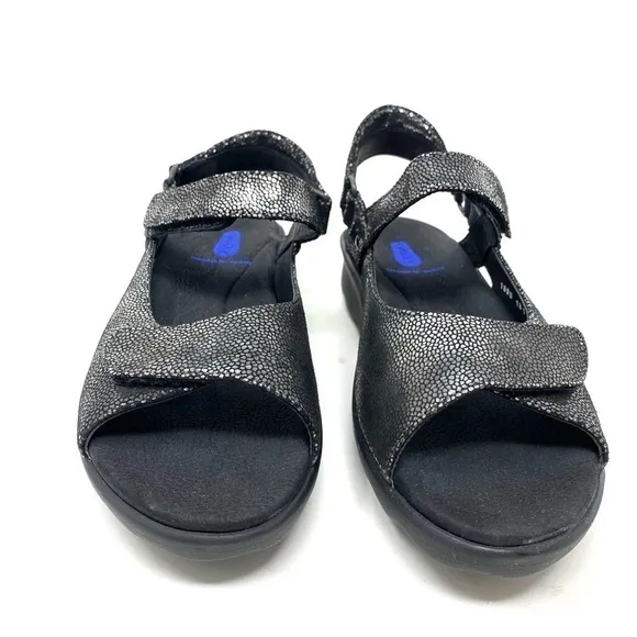 Wolky Pichu Caviar Leather Black comfort sandals