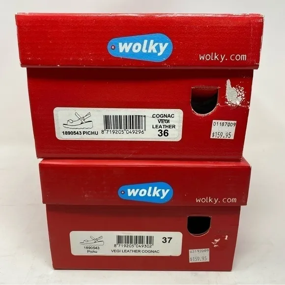 Wolky Pichu Comfort Sandals Vegi Leather Cognac