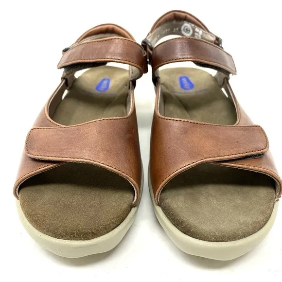 Wolky Pichu Comfort Sandals Vegi Leather Cognac