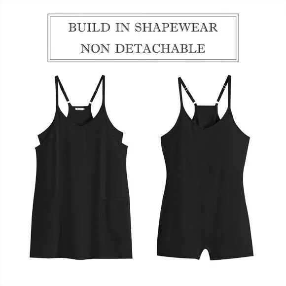 Women Summer Mini Romper Workout Sport Outfits Shorts Trendy Vacation Dress