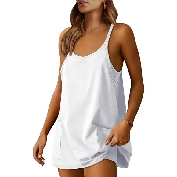 Women Summer Tennis  Sports Outfits Shorts Trendy Vacation Mini Romper Dress