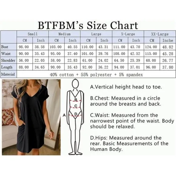Women V-Neck Short Sleeve Summer Dresses Black
