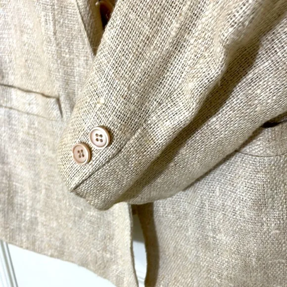 Women’s Blazer 100% Linen Cream Blazer Size 12