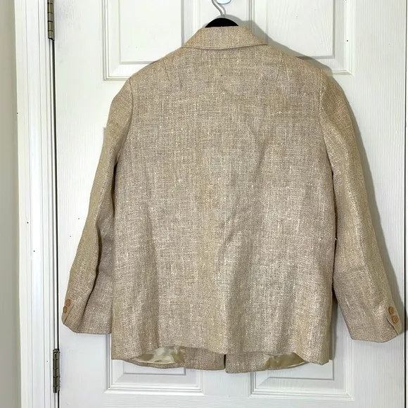 Women’s Blazer 100% Linen Cream Blazer Size 12