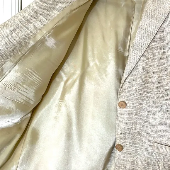 Women’s Blazer 100% Linen Cream Blazer Size 12