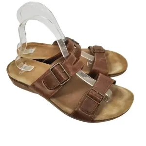 Women's DANSKO Vintage Comfort Wedge Heeled Leather Open Toe Sandals SZ 41