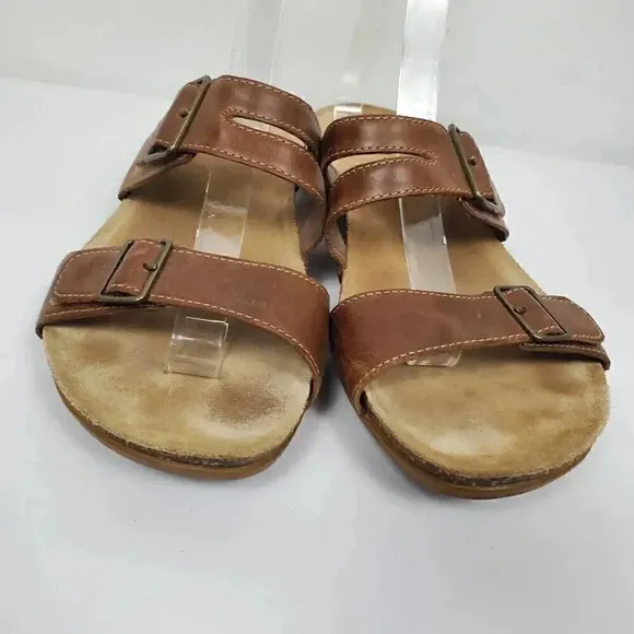 Women's DANSKO Vintage Comfort Wedge Heeled Leather Open Toe Sandals SZ 41