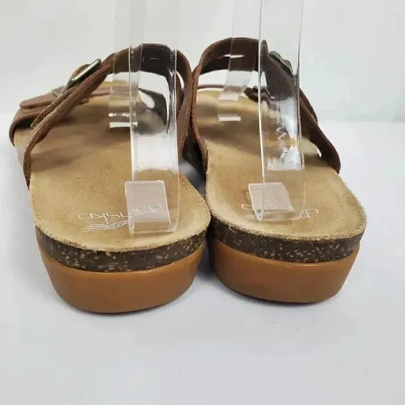 Women's DANSKO Vintage Comfort Wedge Heeled Leather Open Toe Sandals SZ 41