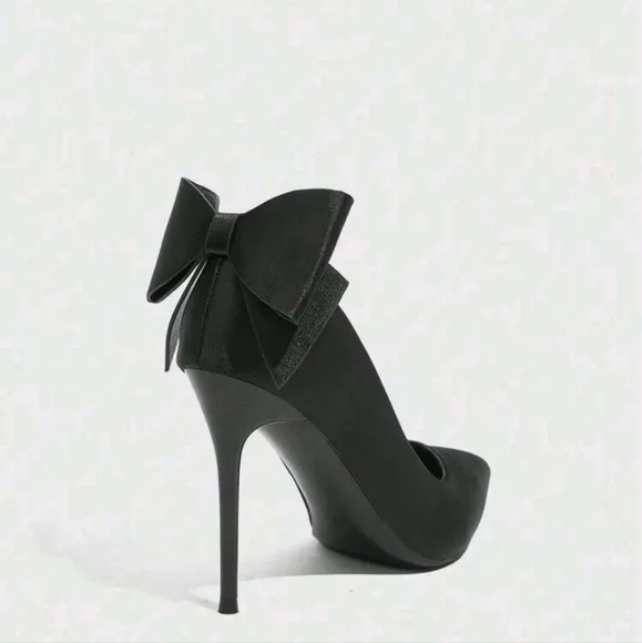 Women's Fashion High Heel Pointed Toe Pumps With Bowknot, Suitable For Parties