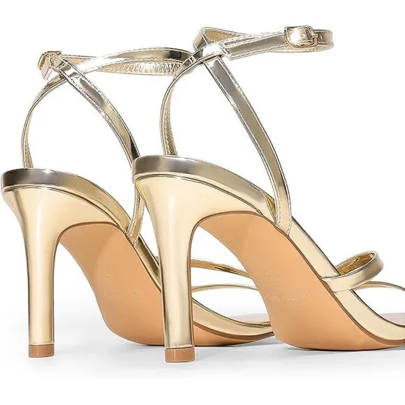 Women’s High Stilettos Heels Open Toe Square Sandals Ankle Strap Pum